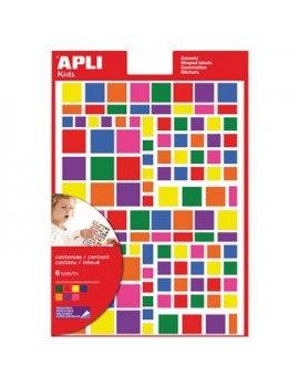 Apli Gommettes colorés carrés, 756 pièces