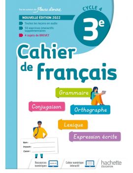 Cahier de Français cycle 4/3e - cahier d'activités - Ed. 2022