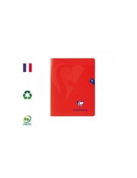 Cahier polypro piqué seyes 96p 90g Rouge MIMESYS