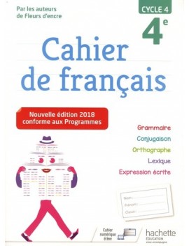 Cahier de français 4e cycle 4 (Broché)  Edition 2018