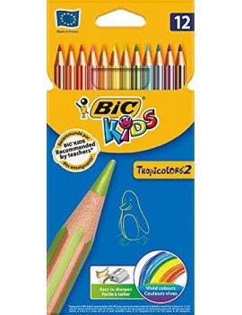 Etui De 12 Crayons De Couleur BIC Tropicolor